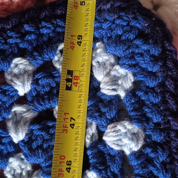Handmade Lap Afghan Blues And Gray 50" X 36" New And Never Used Comfy Warm Gift - Picture 3 of 6
